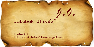 Jakubek Olivér névjegykártya